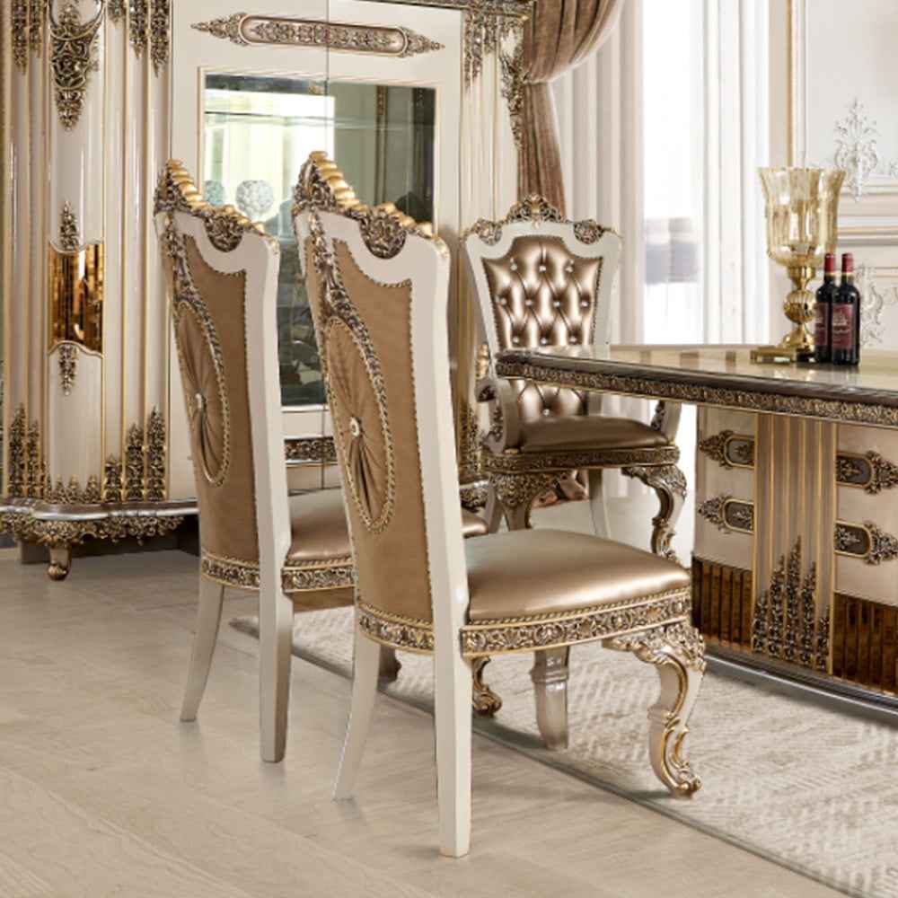 HD-1881 Ivory/Bronzed Copper 7-Piece Dining Set by Homey Design at Eve Furniture