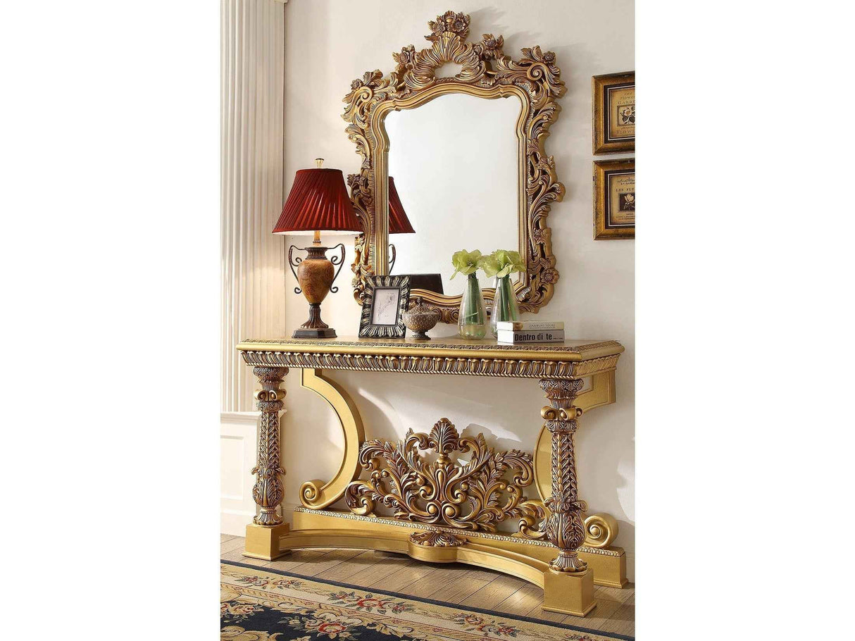 HD-8016 Bright Gold Console Table by Homey Design at Eve Furniture