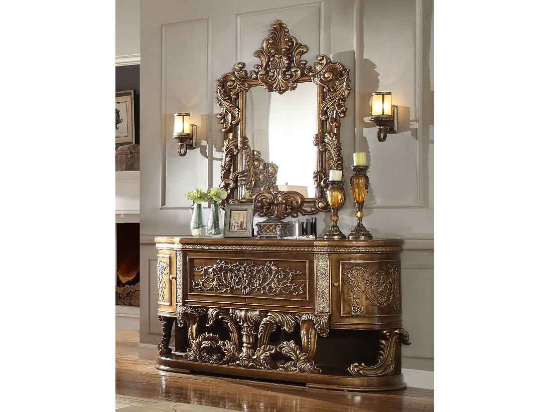 HD-8018 Antique Gold & Perfect Brown Dresser by Homey Design at Eve Furniture