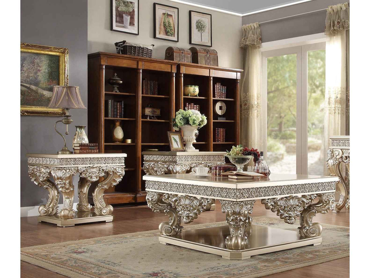 HD-8022 Champagne Gold 3-Piece Coffee Table Set by Homey Design at Eve Furniture