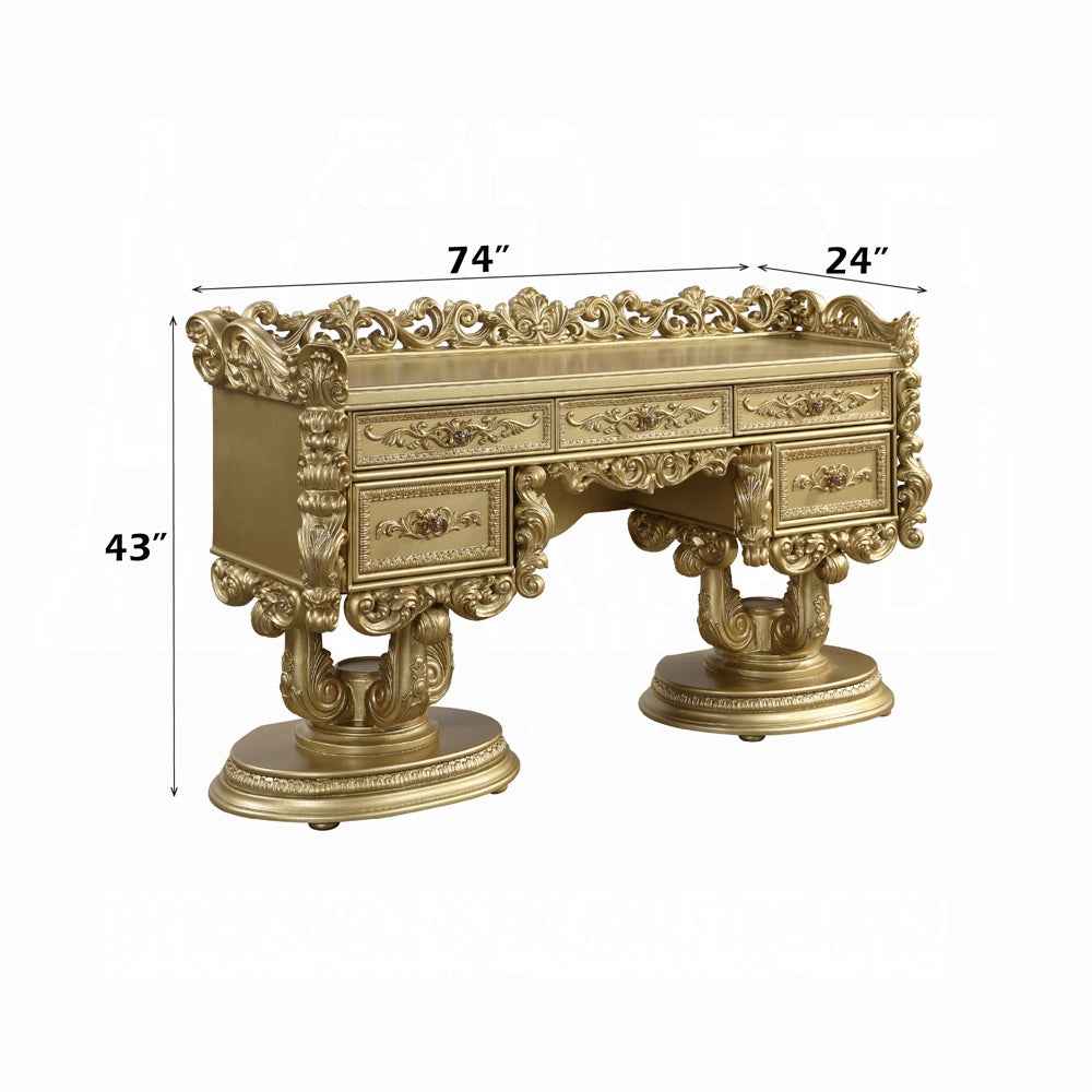 HD-8086 Bright Gold Dresser by Homey Design at Eve Furniture