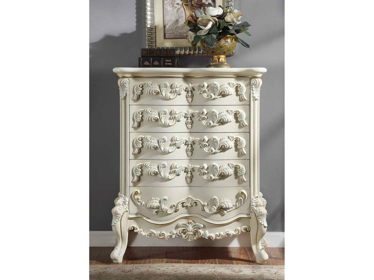 HD-8089 White Gloss Chest by Homey Design at Eve Furniture