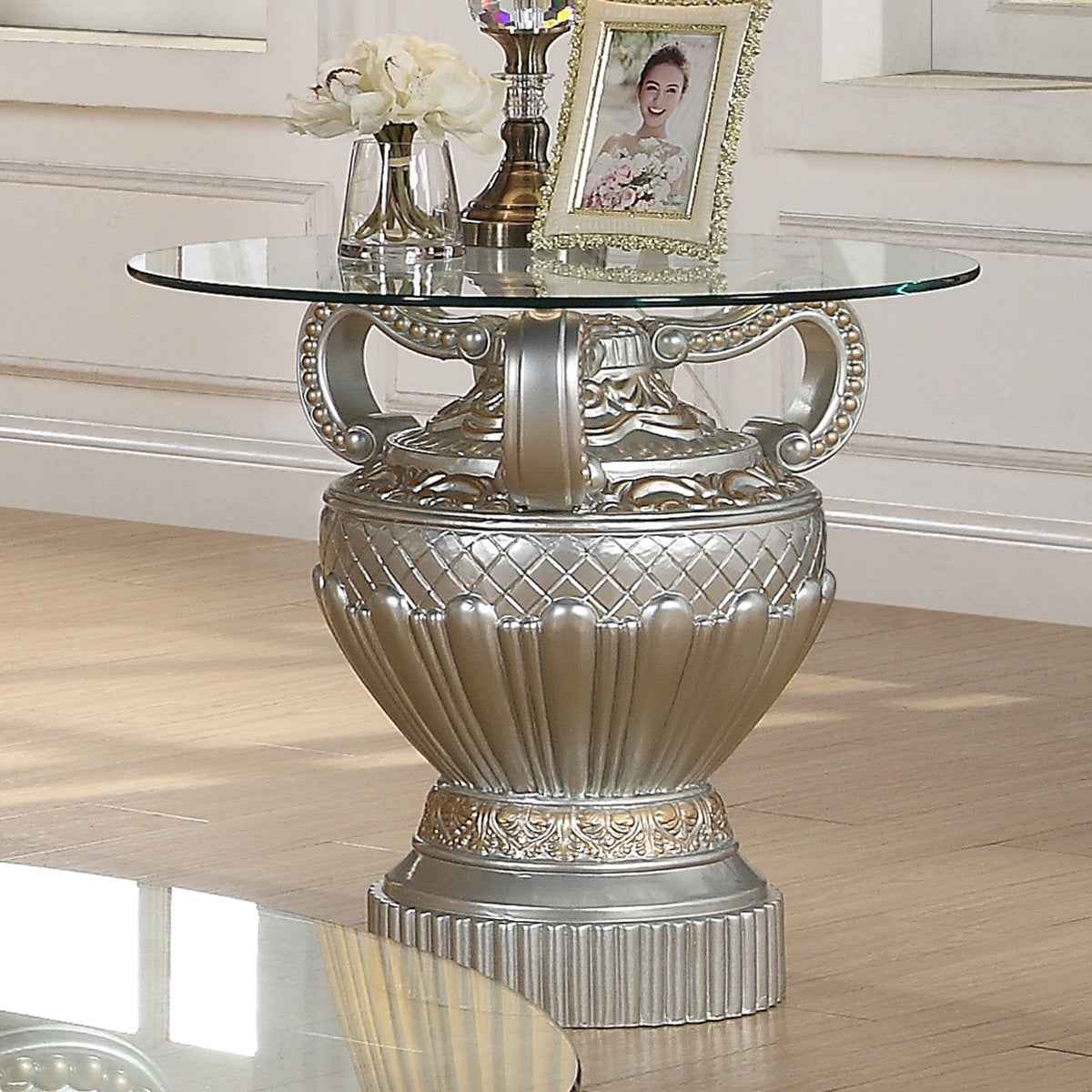 HD-8908S Silver 3-Piece Coffee Table Set by Homey Design at Eve Furniture