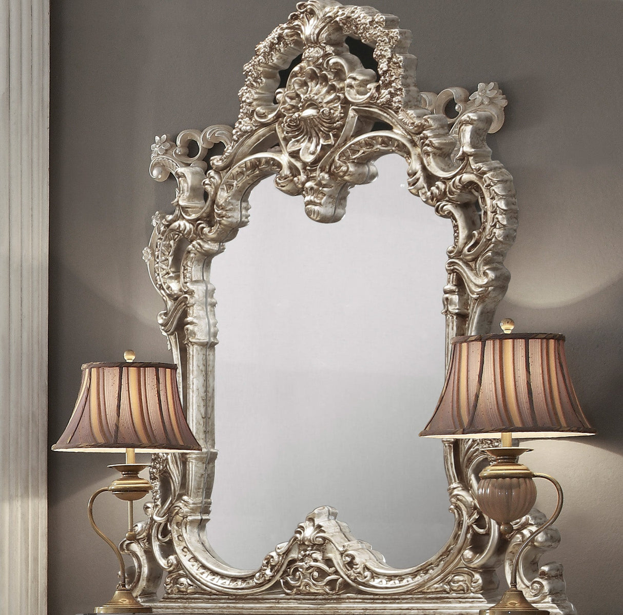 HD-998CH Champagne Silver Mirror by Homey Design at Eve Furniture