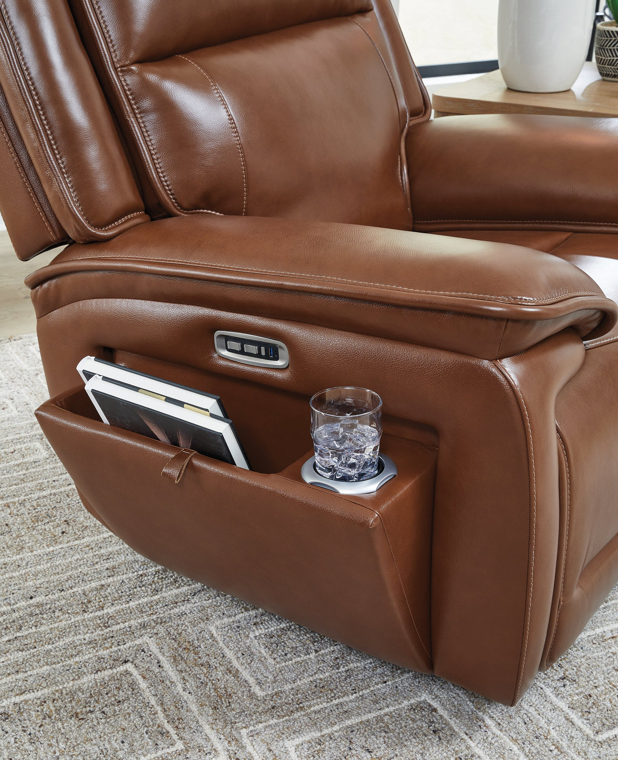 Healy Pier Chocolate Power Recliner by Ashley at Eve Furniture
