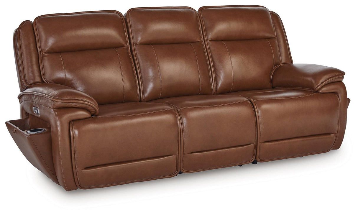 Healy Pier Chocolate Power Reclining Sofa by Ashley at Eve Furniture