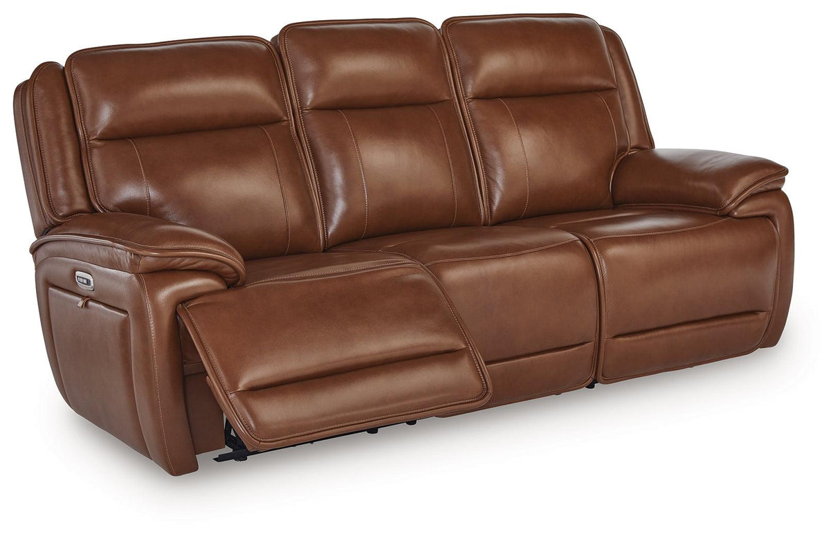 Healy Pier Chocolate Power Reclining Sofa by Ashley at Eve Furniture
