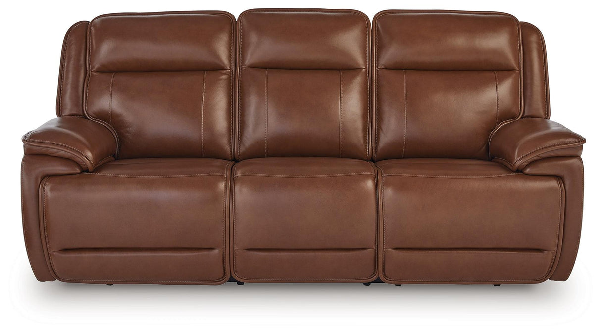 Healy Pier Chocolate Power Reclining Sofa by Ashley at Eve Furniture