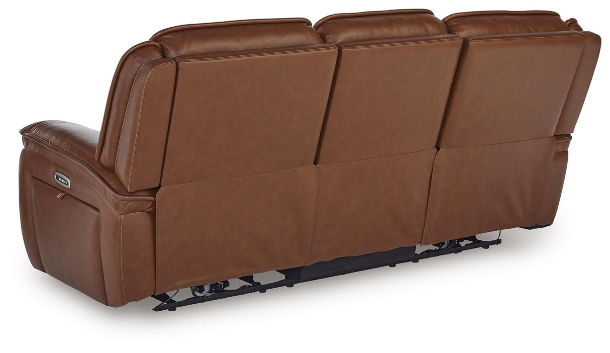 Healy Pier Chocolate Power Reclining Sofa by Ashley at Eve Furniture