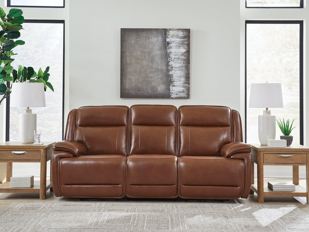 Healy Pier Chocolate Power Reclining Sofa by Ashley at Eve Furniture