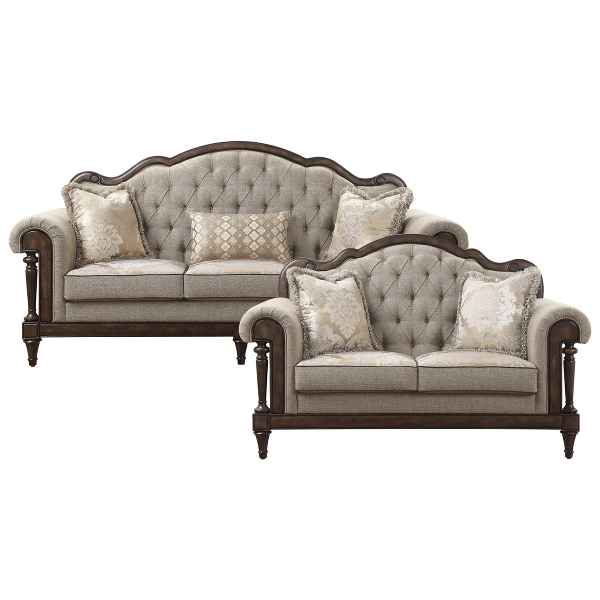 Heath Court Brown 2-Piece Living Room Set by Homelegance at Eve Furniture
