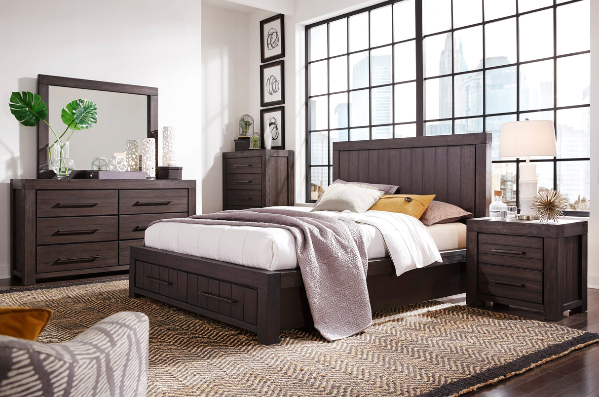 Heath Five Drawer Chest in Basalt Grey by Modus Furniture at Eve Furniture
