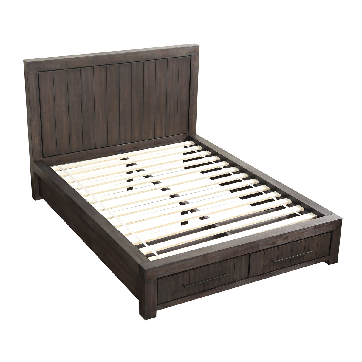 Heath Two Drawer Wood Full Storage Bed in Basalt Grey by Modus Furniture at Eve Furniture