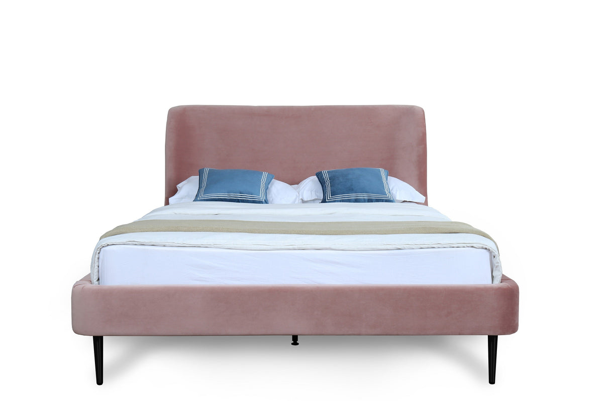 Heather Full-Size Bed in Blush and Black Legs by Manhattan Comfort at Eve Furniture