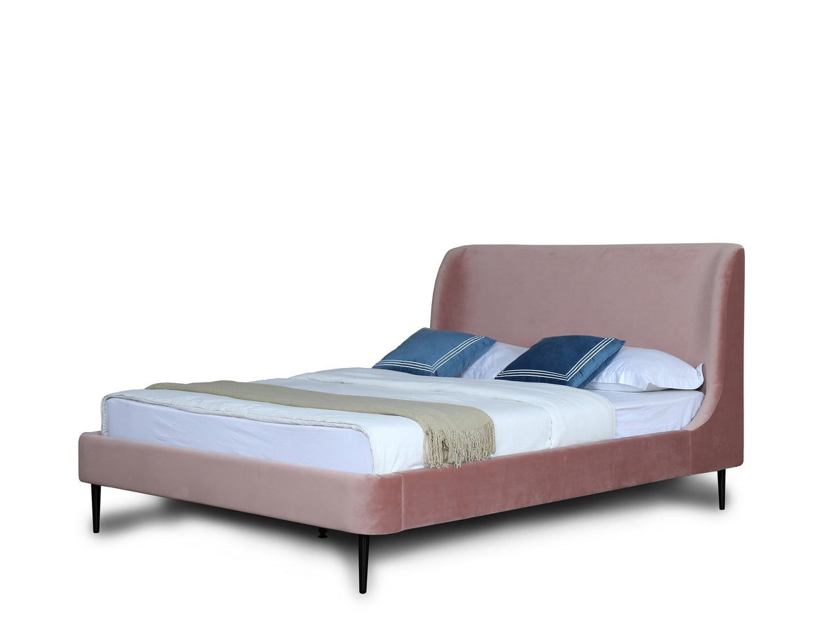 Heather Full-Size Bed in Blush and Black Legs by Manhattan Comfort at Eve Furniture