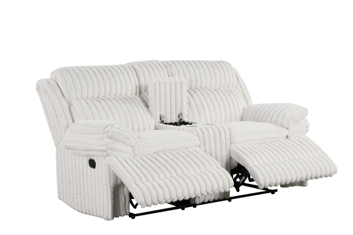 Heaven White 3-Piece Reclining Living Room Set by Happy Homes at Eve Furniture