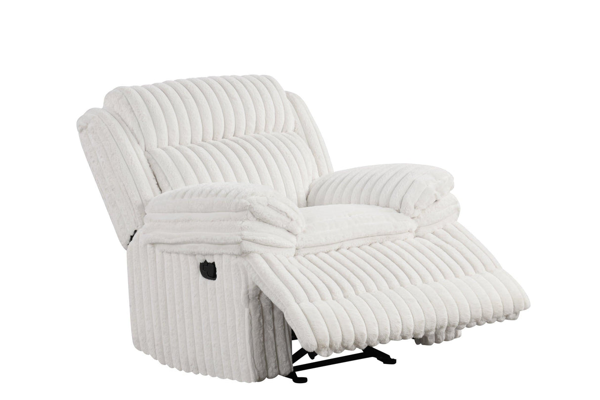 Heaven White 3-Piece Reclining Living Room Set by Happy Homes at Eve Furniture