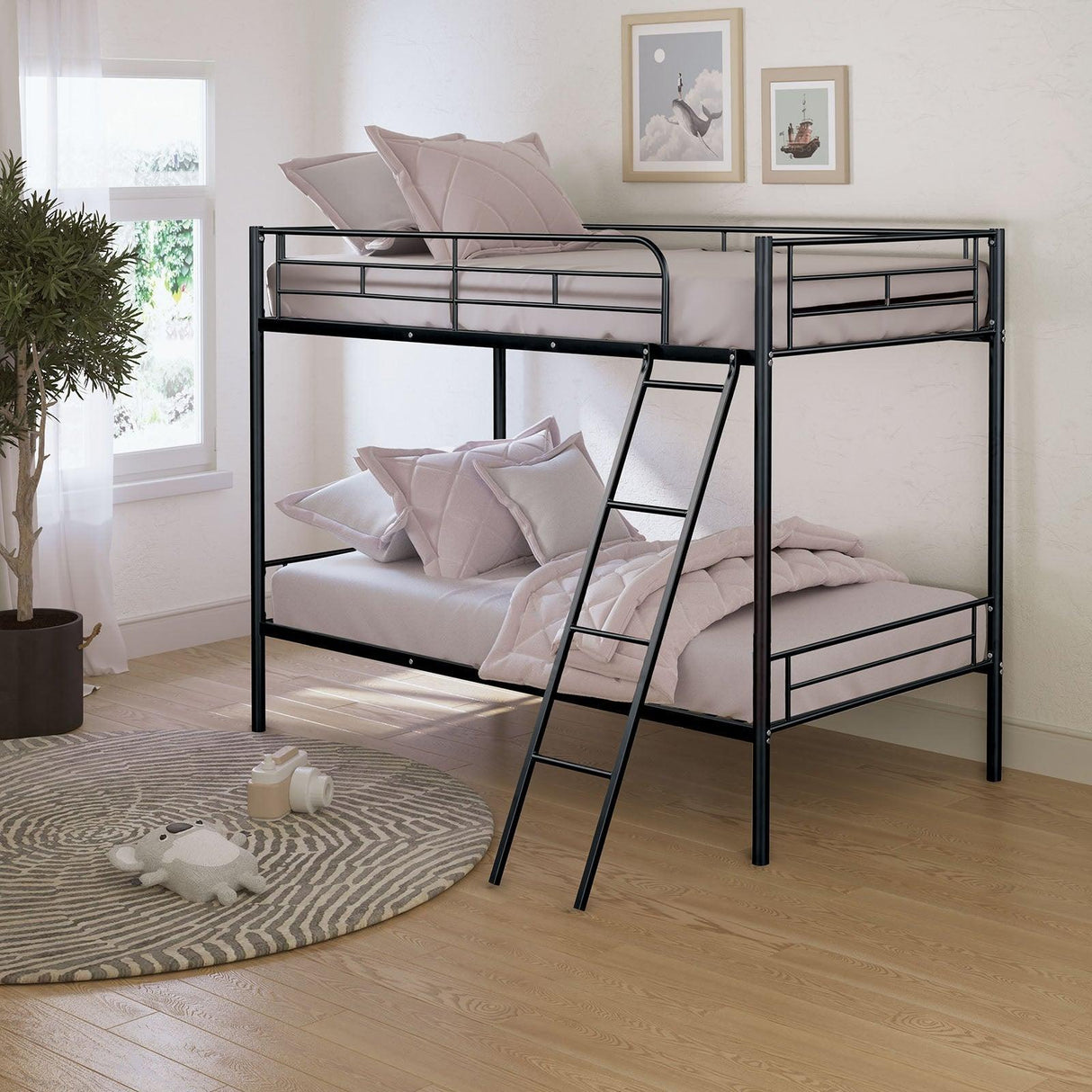 Hector Black Twin/Twin Metal Bunkbed by Furniture of America at Eve Furniture