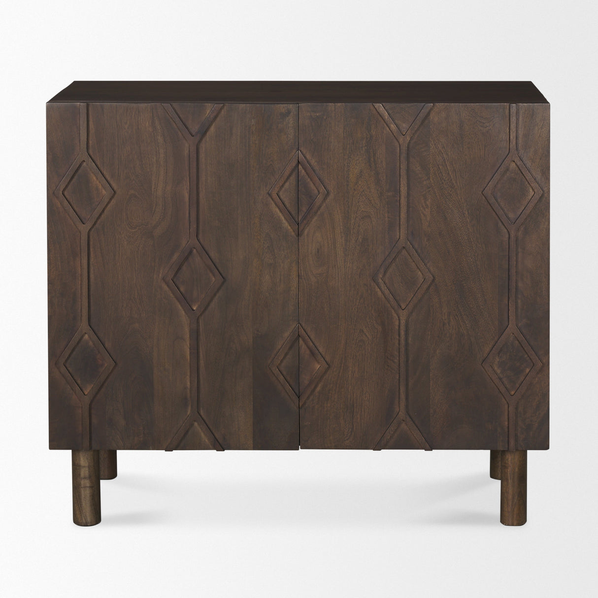 Heera Dark Brown Diamond Motif w/ Shelf Accent Cabinet by Mercana at Eve Furniture