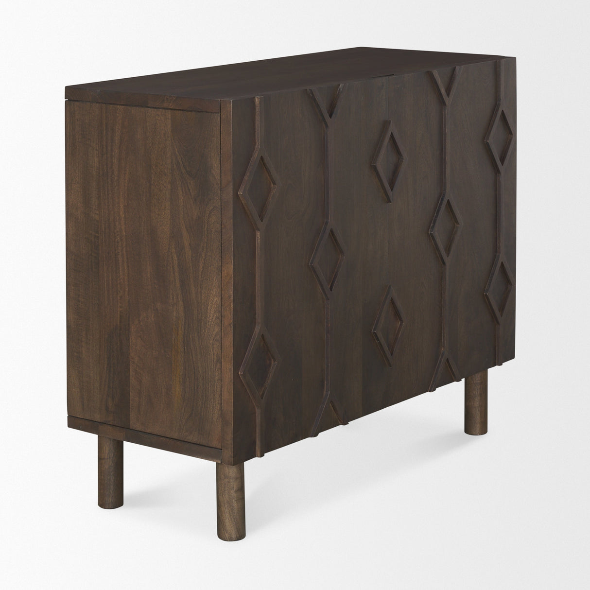 Heera Dark Brown Diamond Motif w/ Shelf Accent Cabinet by Mercana at Eve Furniture