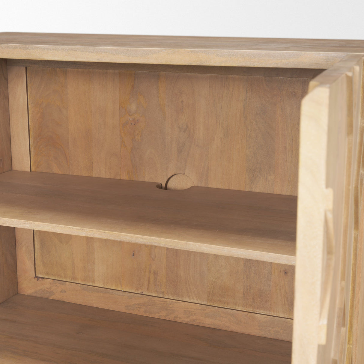 Heera Light Brown Diamond Motif w/ Shelf Accent Cabinet by Mercana at Eve Furniture