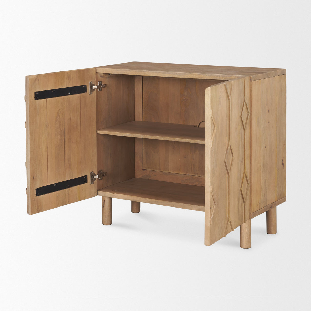 Heera Light Brown Diamond Motif w/ Shelf Accent Cabinet by Mercana at Eve Furniture