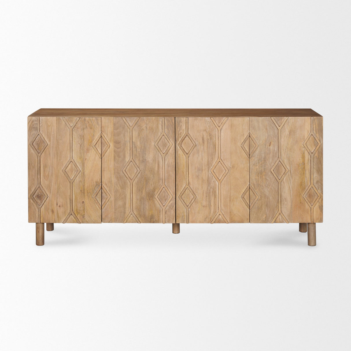 Heera Light Brown Diamond w/ Shelf Motif Sideboard by Mercana at Eve Furniture