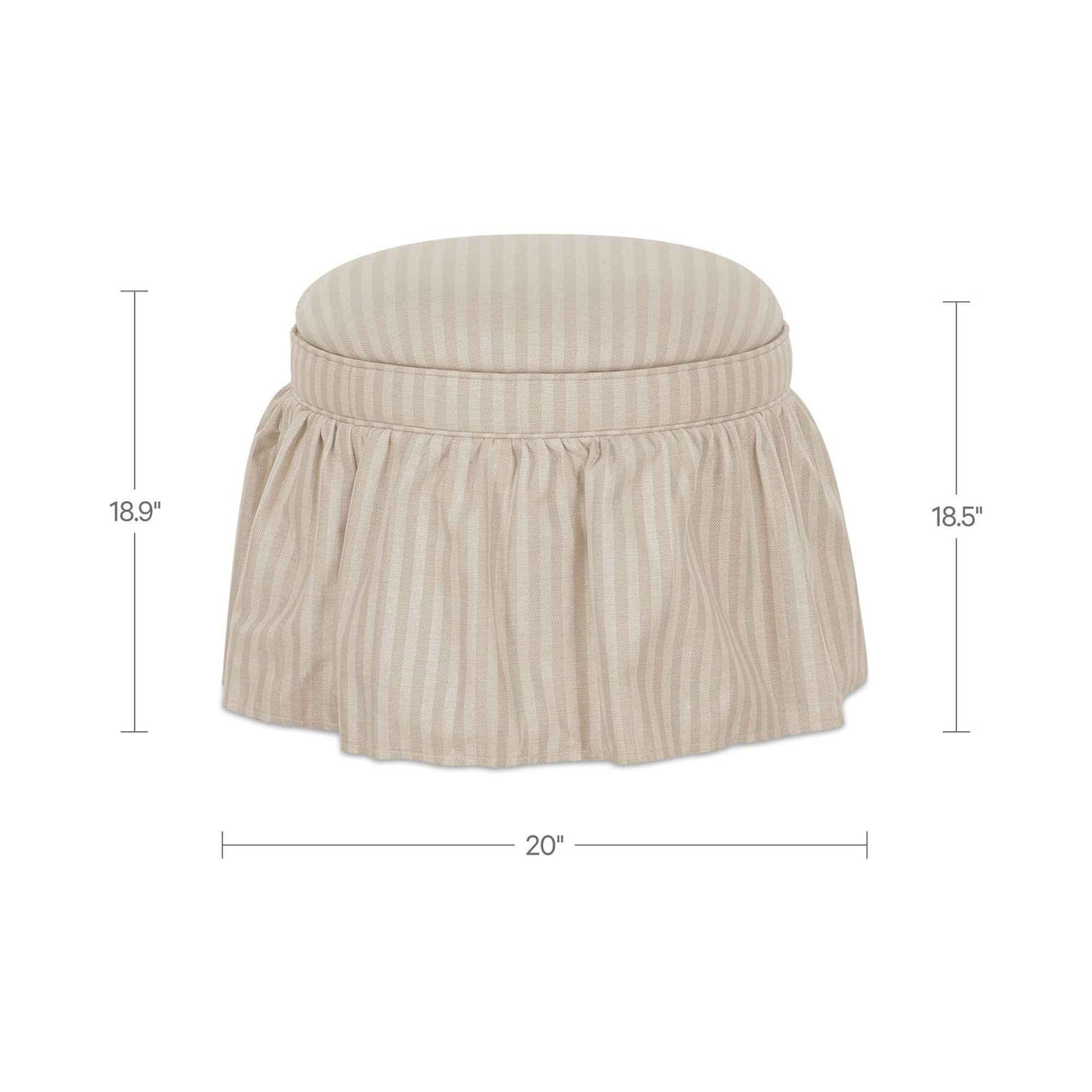 Heidi Beige Stripe Storage Ottoman