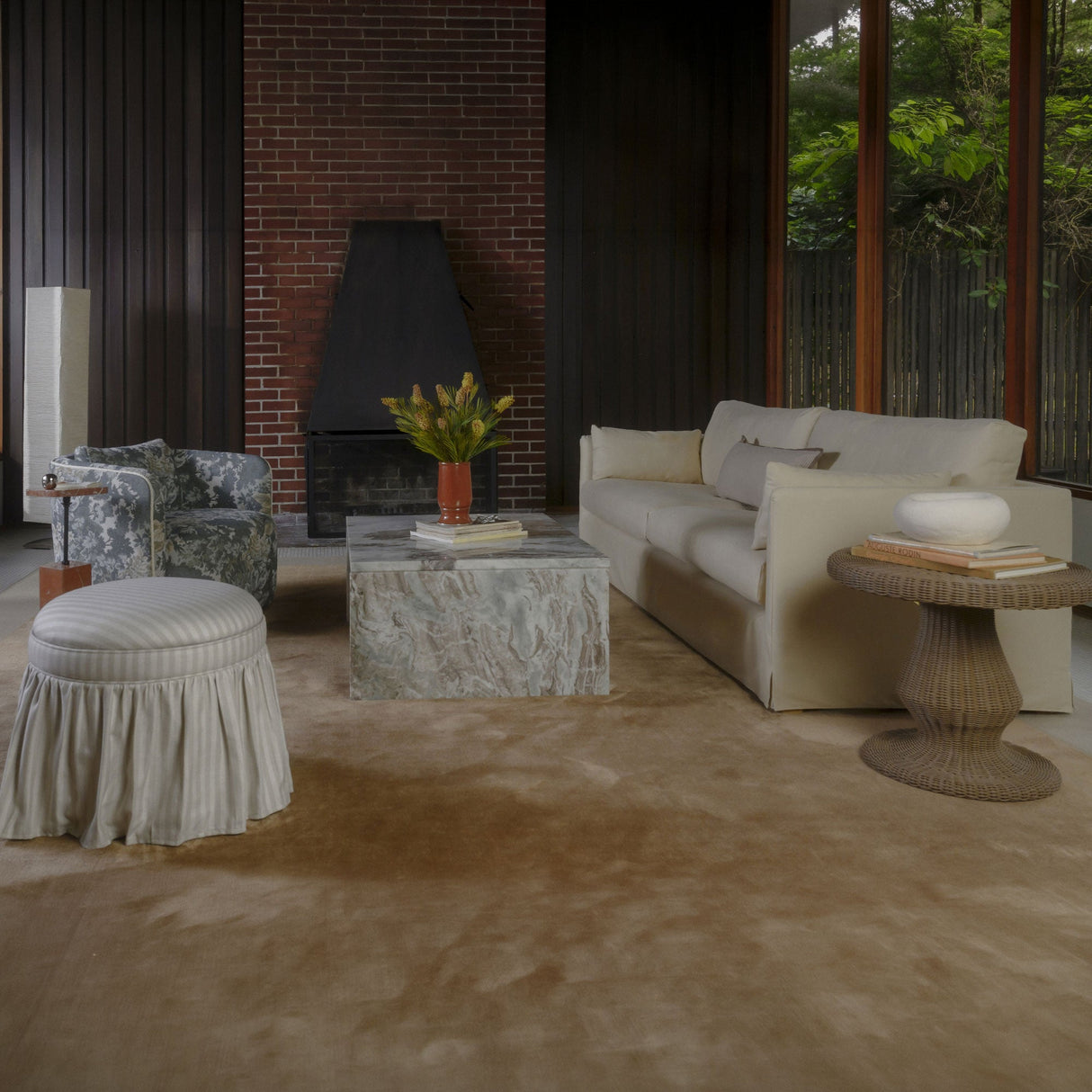 Heidi Beige Stripe Storage Ottoman by Moe's Home at Eve Furniture