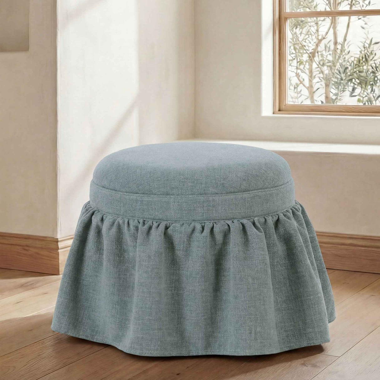 Heidi Light Blue Storage Ottoman by Moe's Home at Eve Furniture