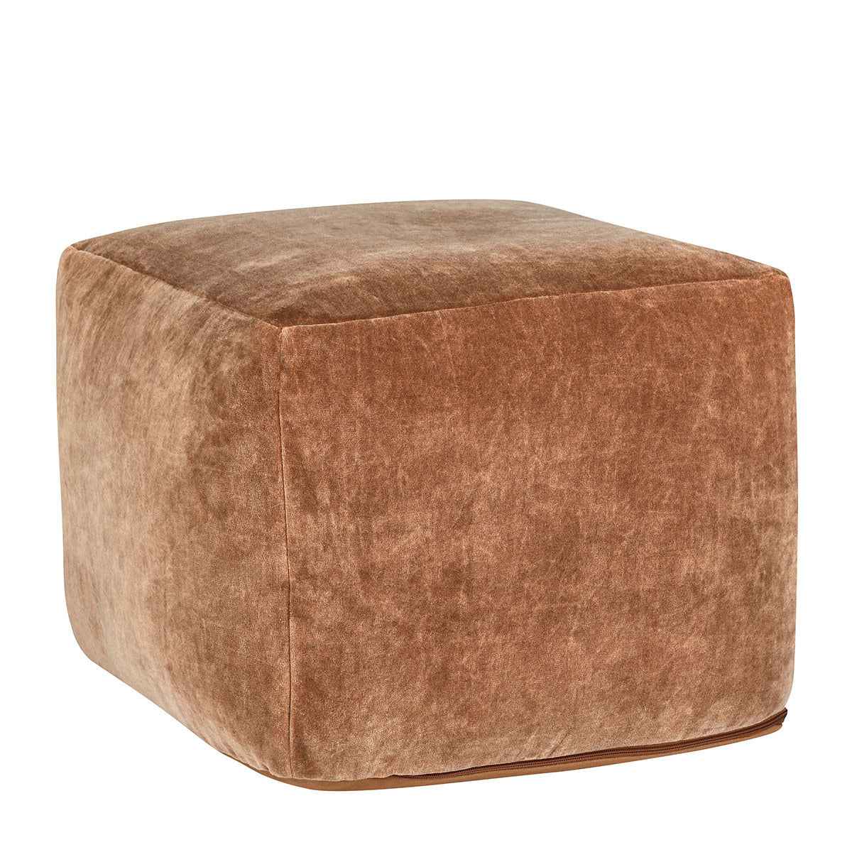 Heirloom Brown Velvet Pouf by Classic Home at Eve Furniture
