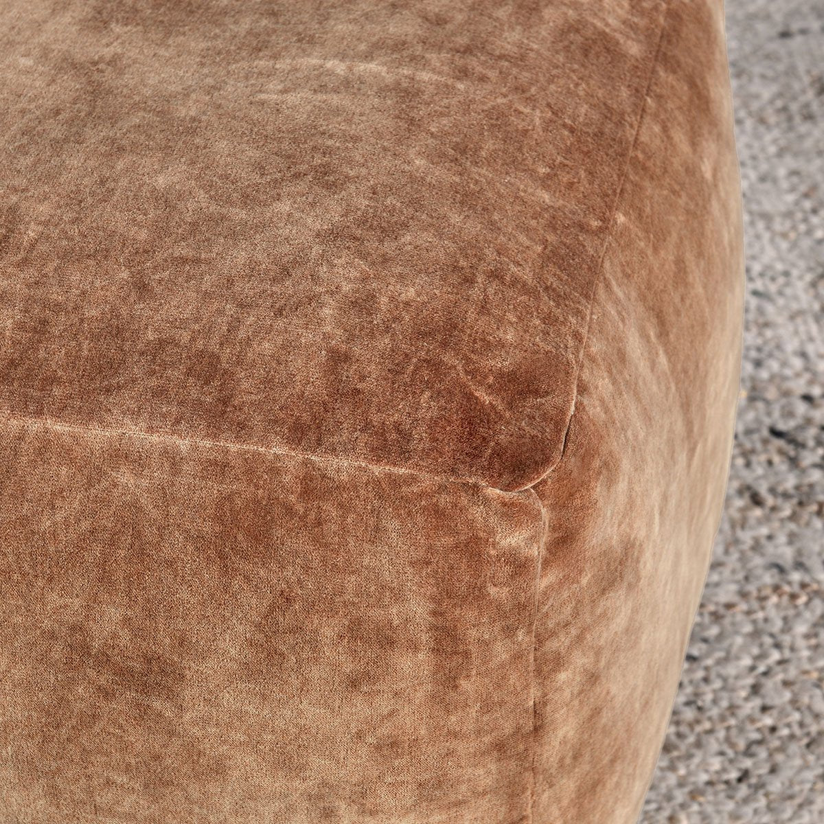 Heirloom Brown Velvet Pouf by Classic Home at Eve Furniture