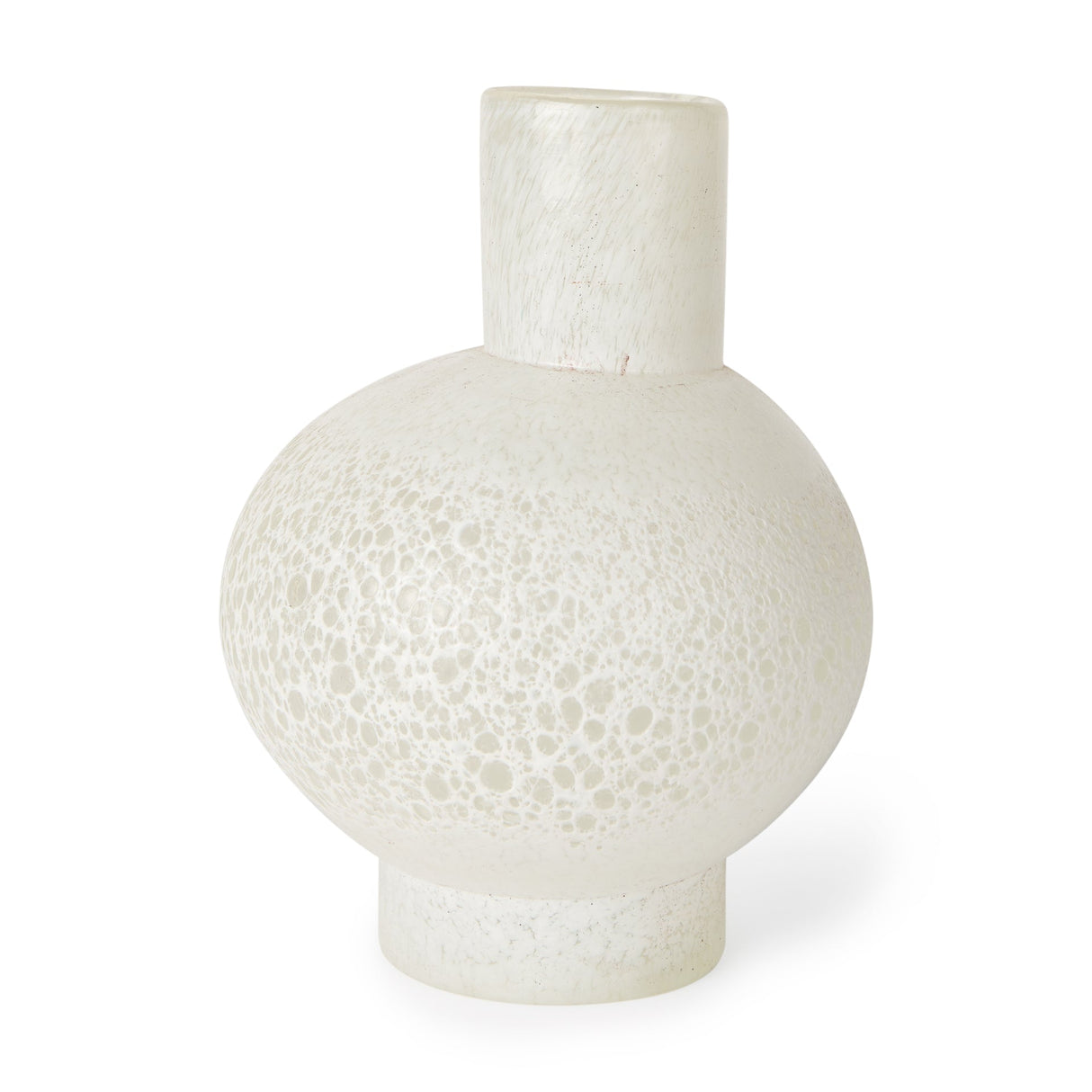 Heket Short White Glass Vase by Mercana at Eve Furniture