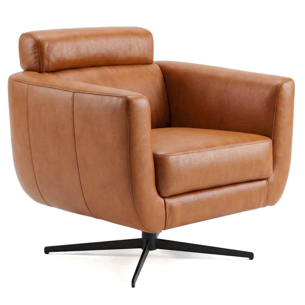 Helena Tan Leather Swivel Chair by Ashcroft Furniture at Eve Furniture