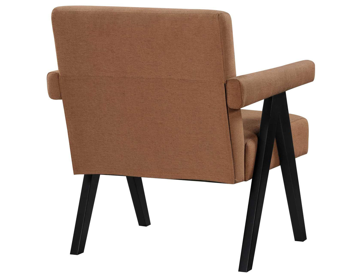 Helen Rust Fabric with Black Wood Finish Accent Chair by Steve Silver at Eve Furniture