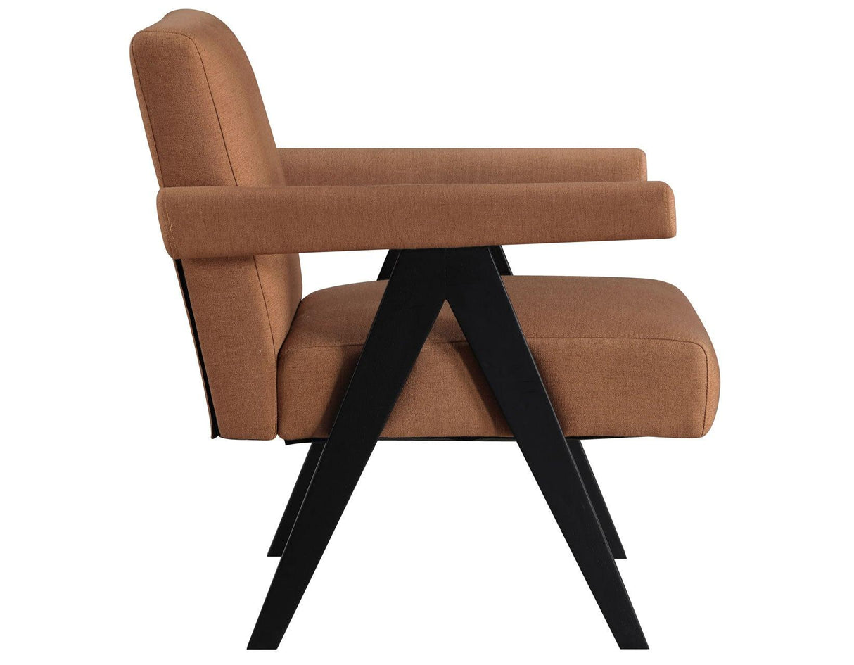 Helen Rust Fabric with Black Wood Finish Accent Chair by Steve Silver at Eve Furniture