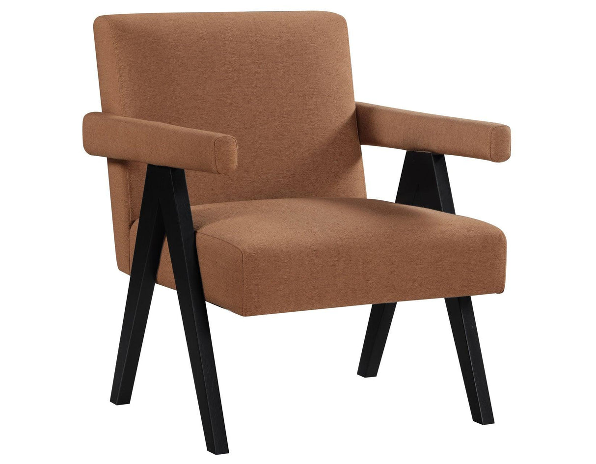 Helen Rust Fabric with Black Wood Finish Accent Chair by Steve Silver at Eve Furniture