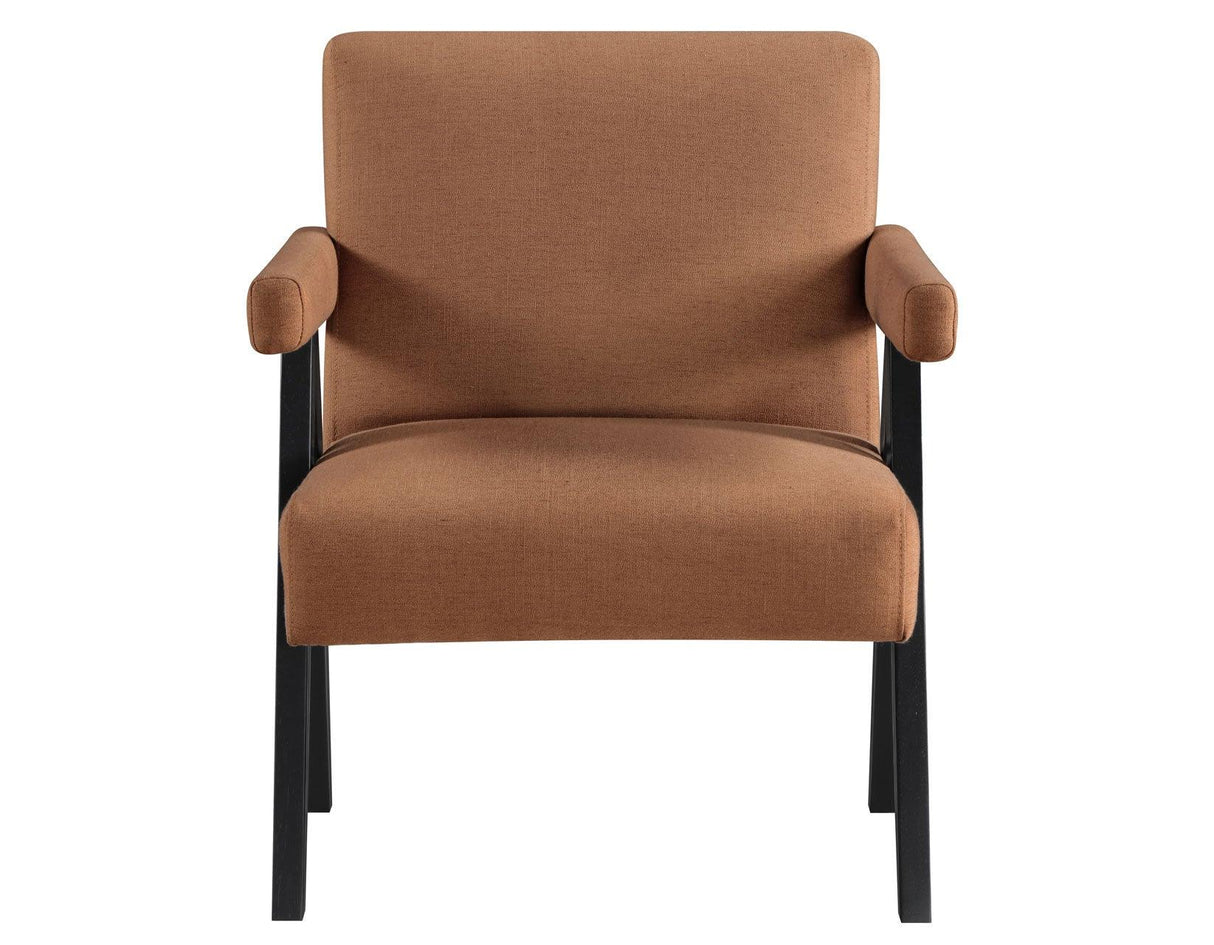 Helen Rust Fabric with Black Wood Finish Accent Chair by Steve Silver at Eve Furniture