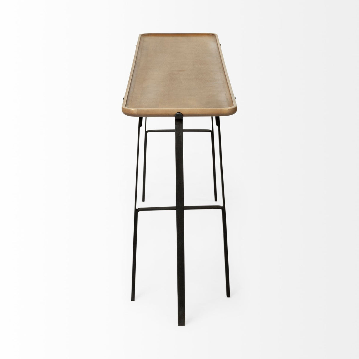 Helios II Rectangular Brown Raised Edge Top Console Table by Mercana at Eve Furniture