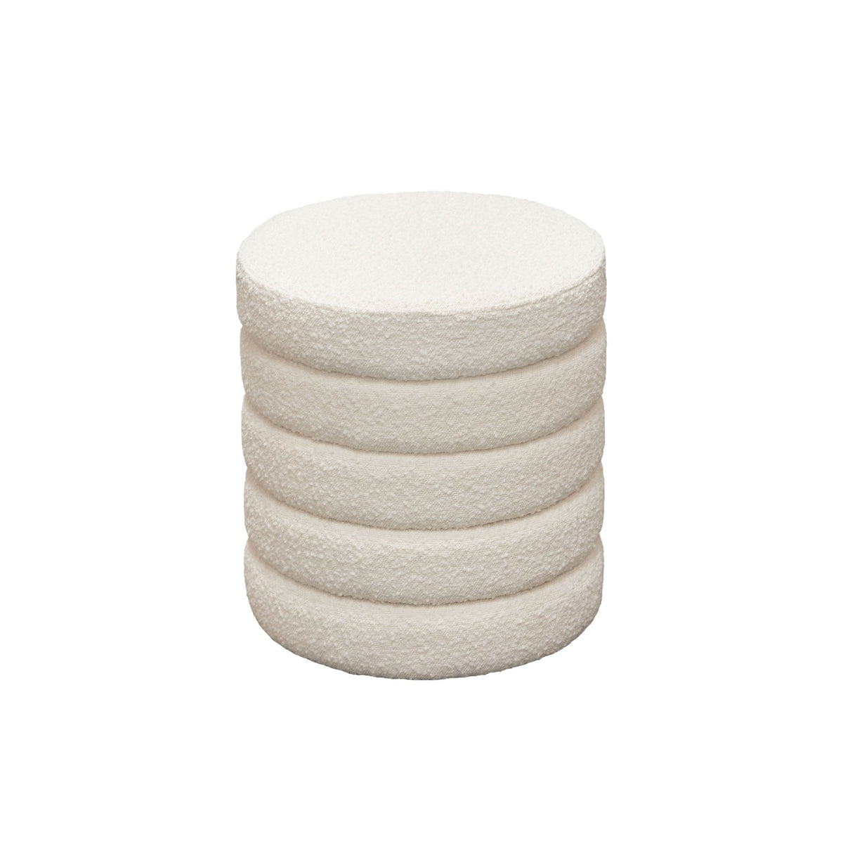 Helix Ivory Boucle Ottoman by Diamond Sofa at Eve Furniture