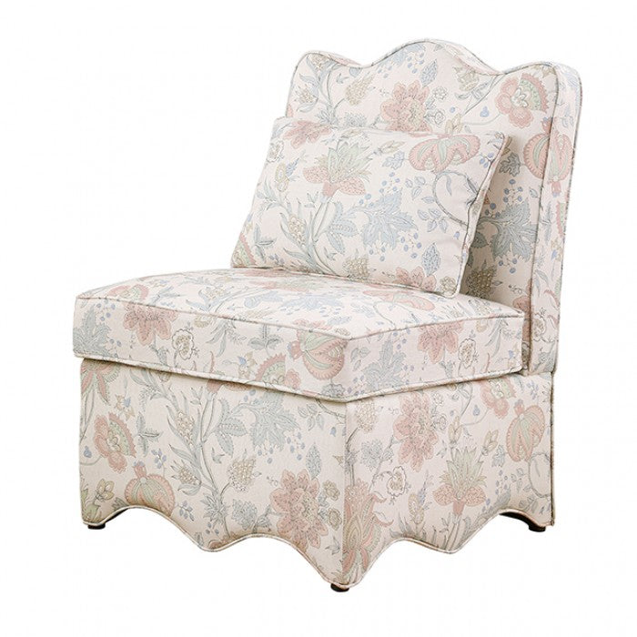 Hemsworth Jacobean Floral Dusty Pink/Blue Accent Chair by Furniture of America at Eve Furniture