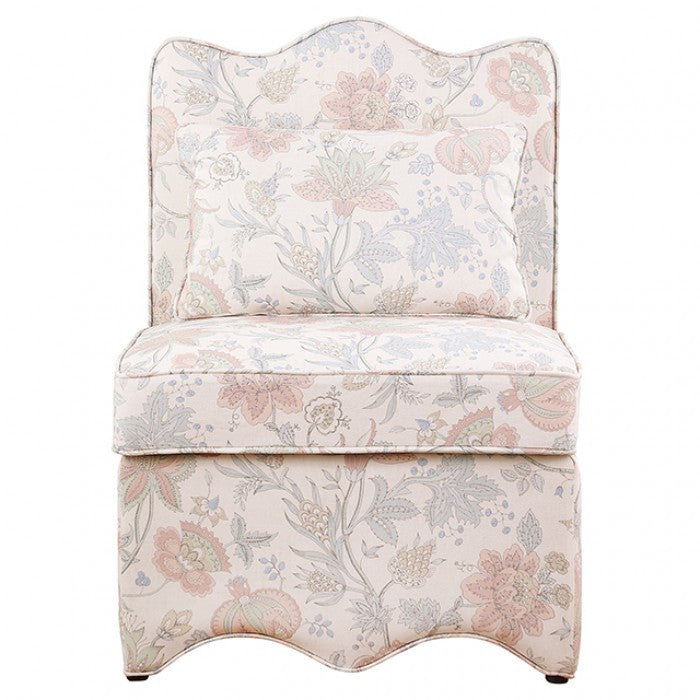 Hemsworth Jacobean Floral Dusty Pink/Blue Accent Chair by Furniture of America at Eve Furniture