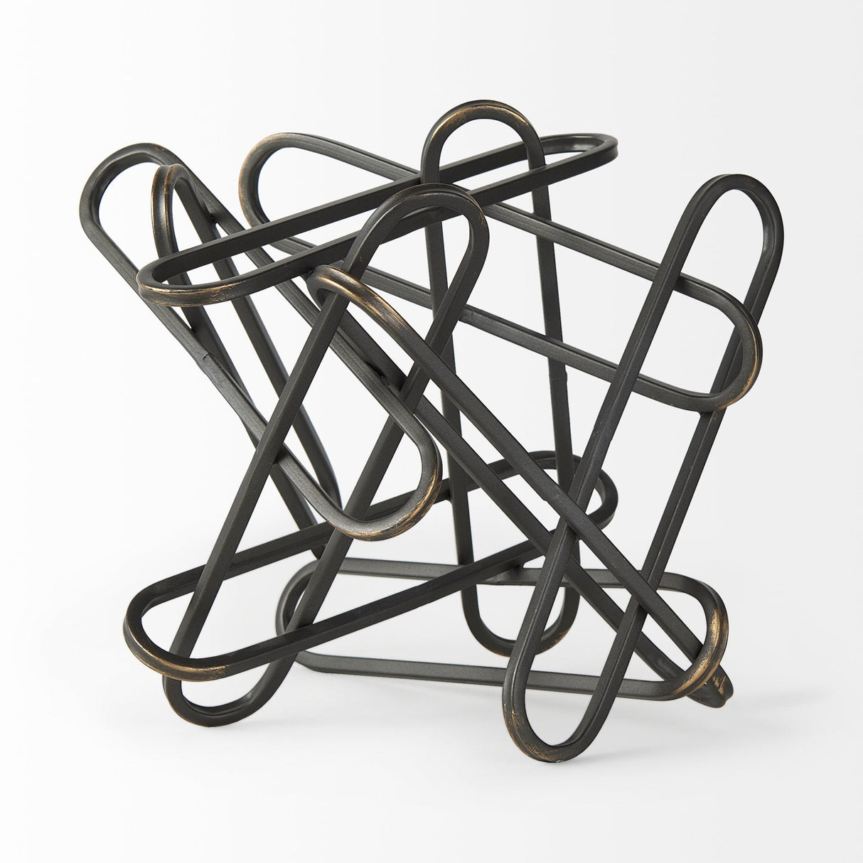 Henderson 12.2L x 9.1W x 9.1H Black Metal Paperclip Decorative Object by Mercana at Eve Furniture