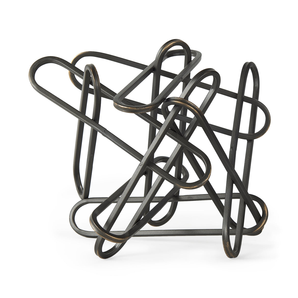 Henderson 12.2L x 9.1W x 9.1H Black Metal Paperclip Decorative Object by Mercana at Eve Furniture