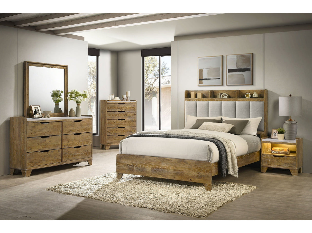 Henderson Medium Oak 5-piece Eastern King Bedroom Set by Coaster at Eve Furniture