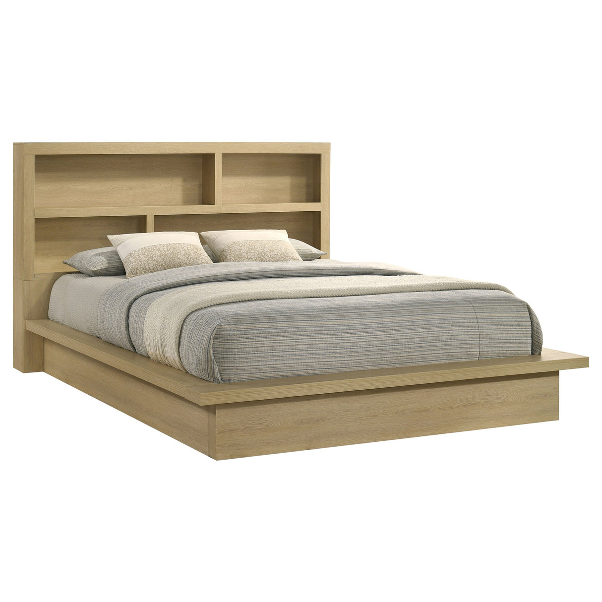 Hendricks Light Oak California King Bookcase Headboard Platform Bed by Coaster at Eve Furniture