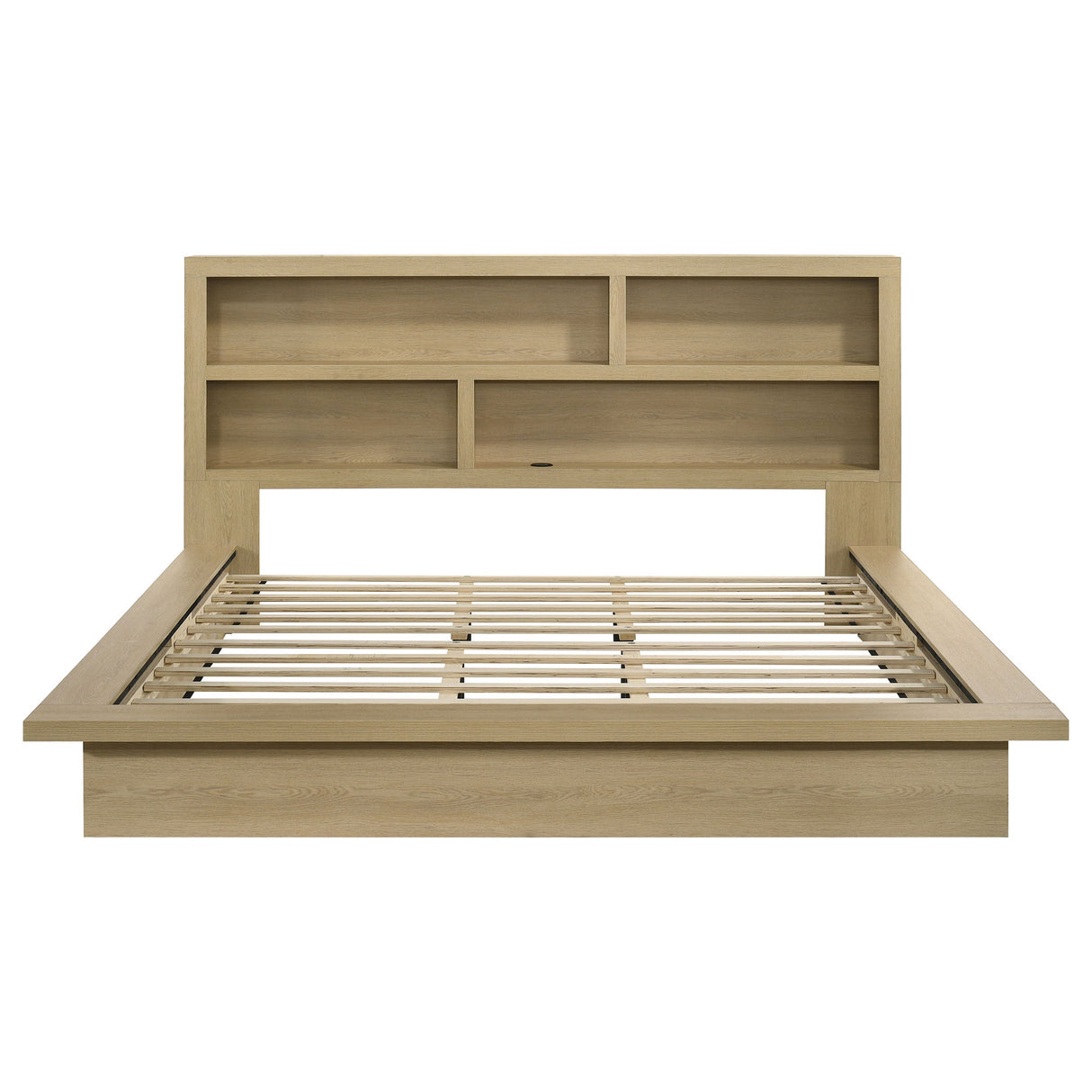 Hendricks Light Oak Eastern King Bookcase Headboard Platform Bed by Coaster at Eve Furniture