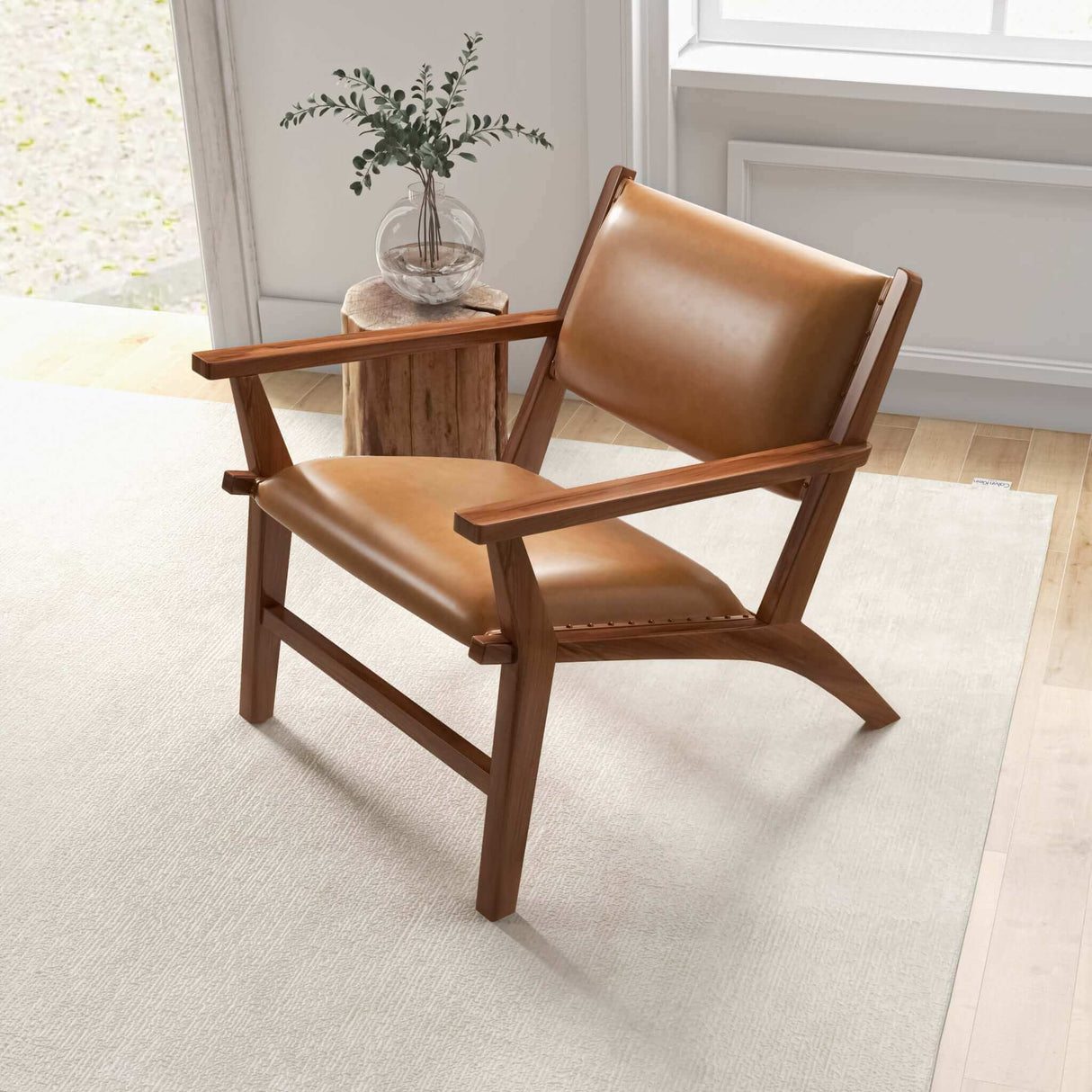Hendrix Antique Tan Leather Arm Chair by Ashcroft Furniture at Eve Furniture