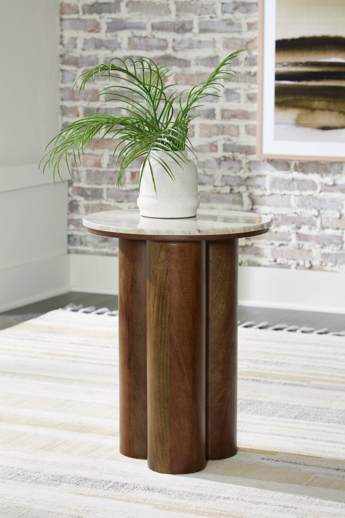 Henfield Beige/Brown Accent Table by Ashley at Eve Furniture