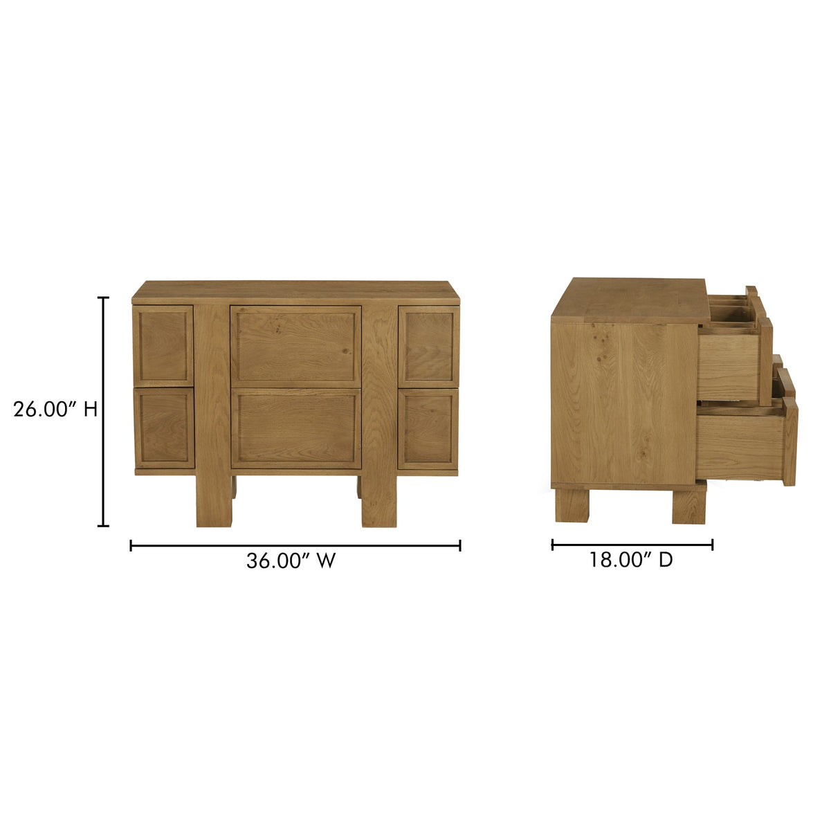 Henley Brown Nightstand by MOES at Eve Furniture